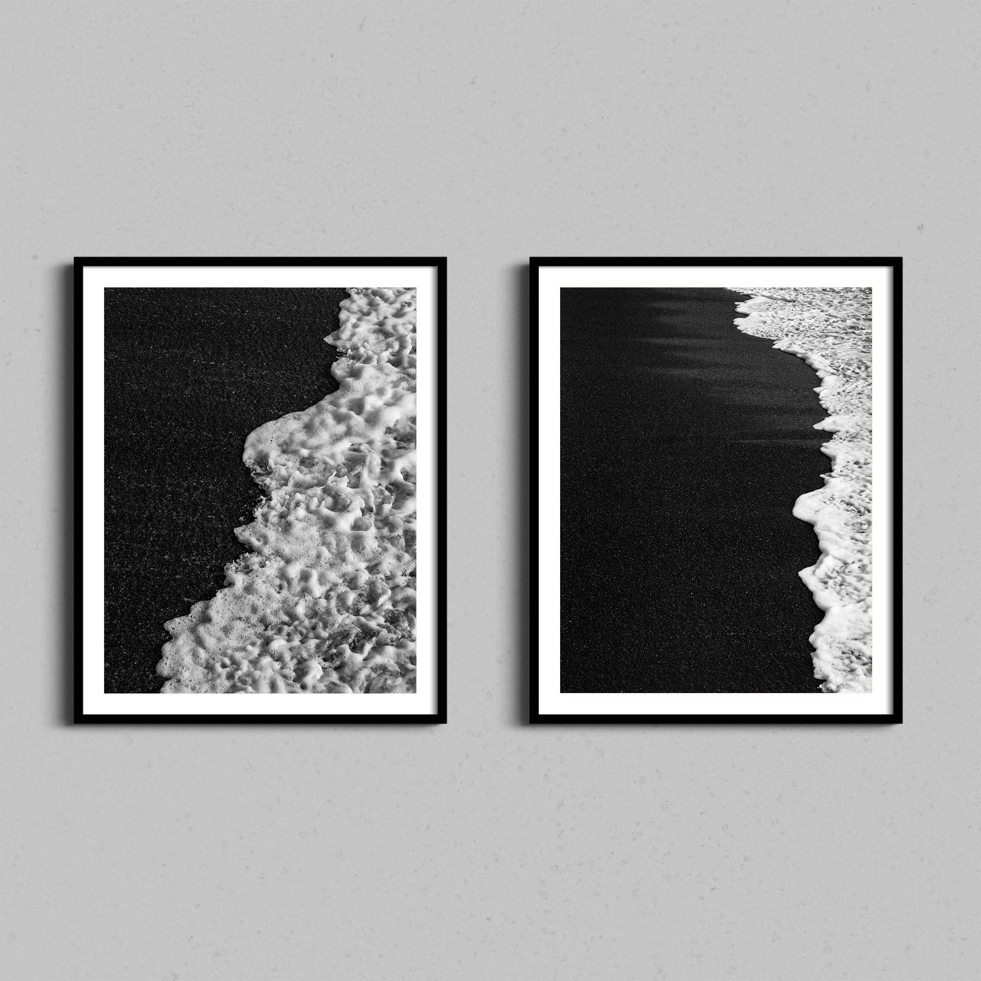Black Sand Beach Diptych Prints