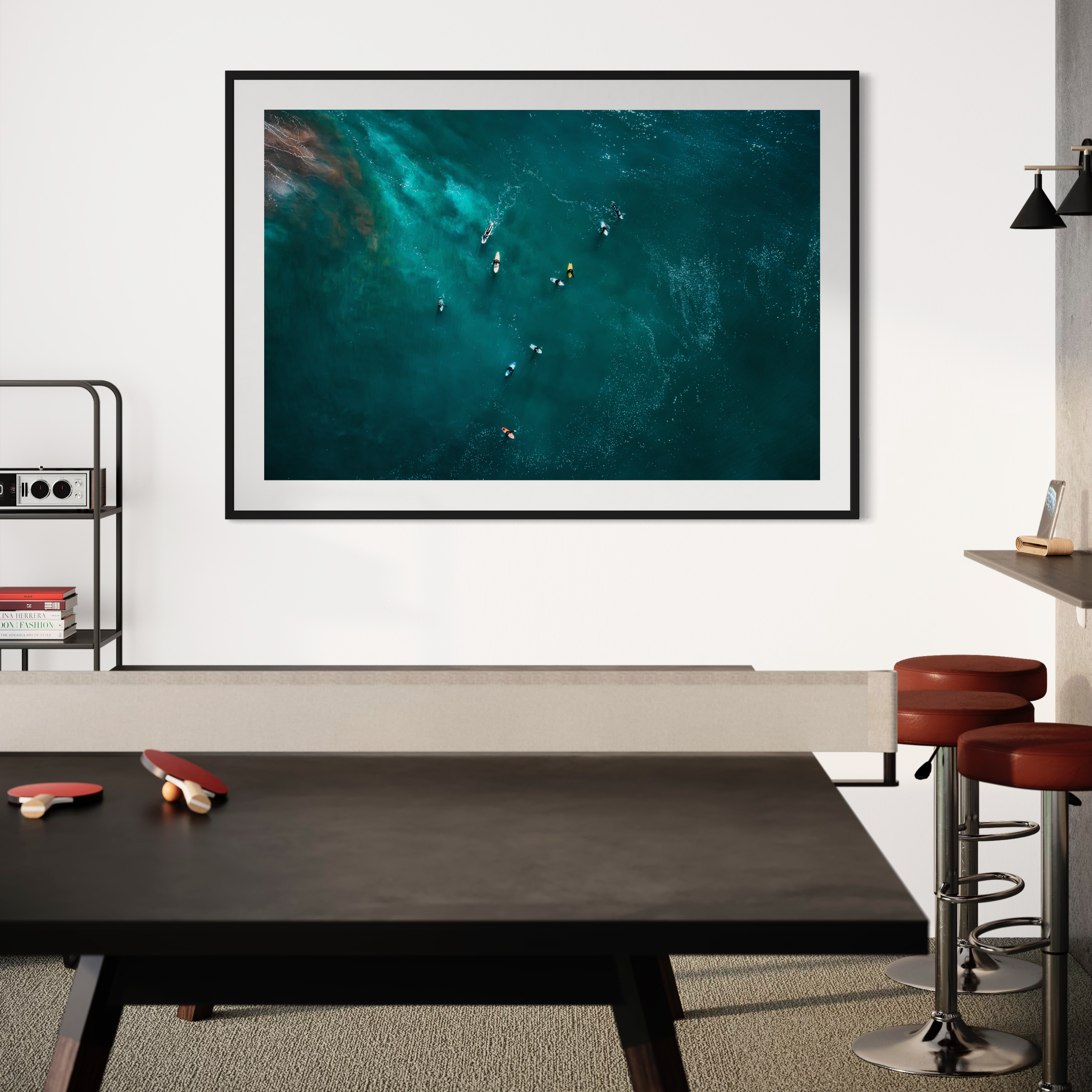 Surfers from Above Print