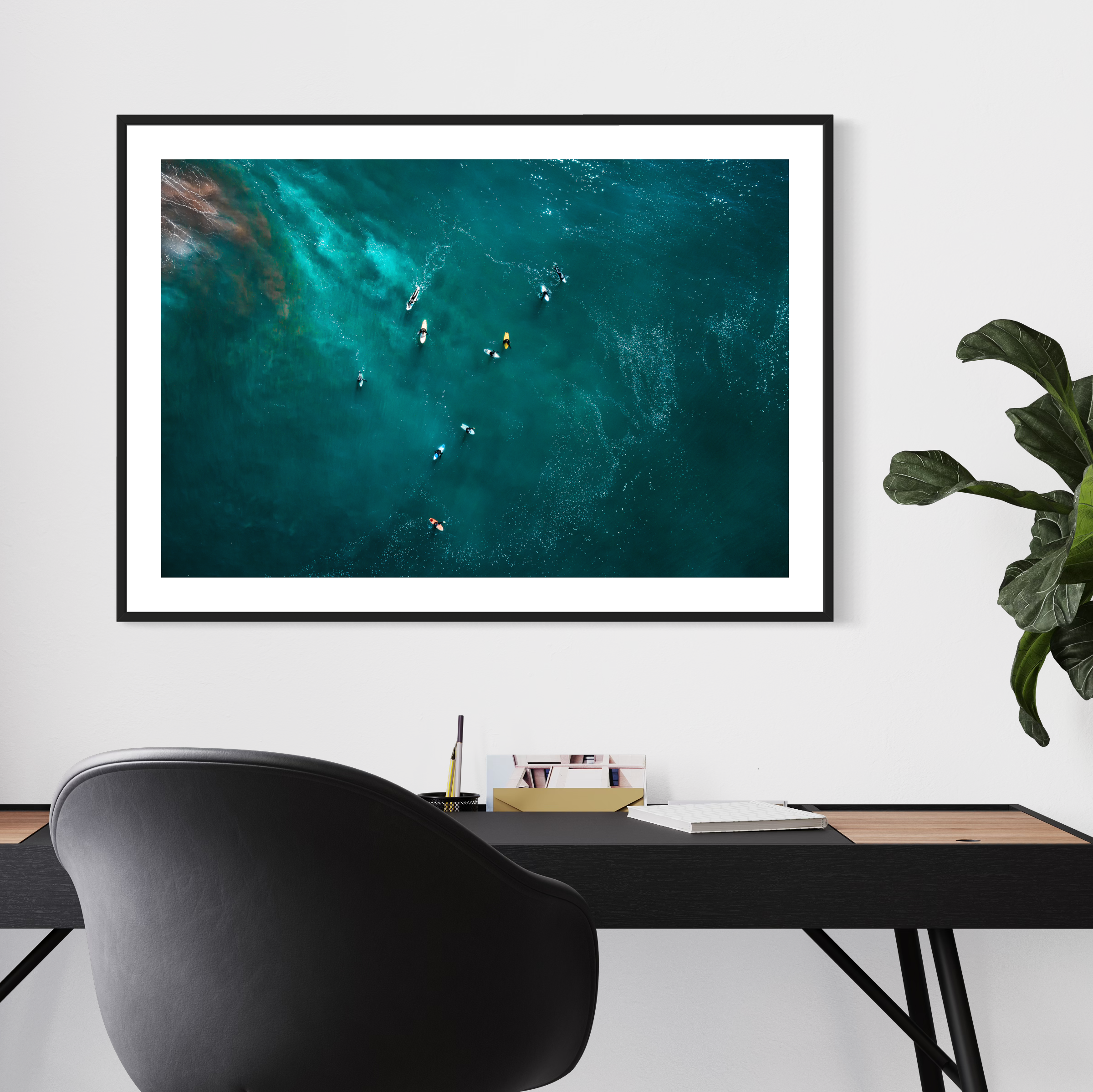 Surfers from Above Print