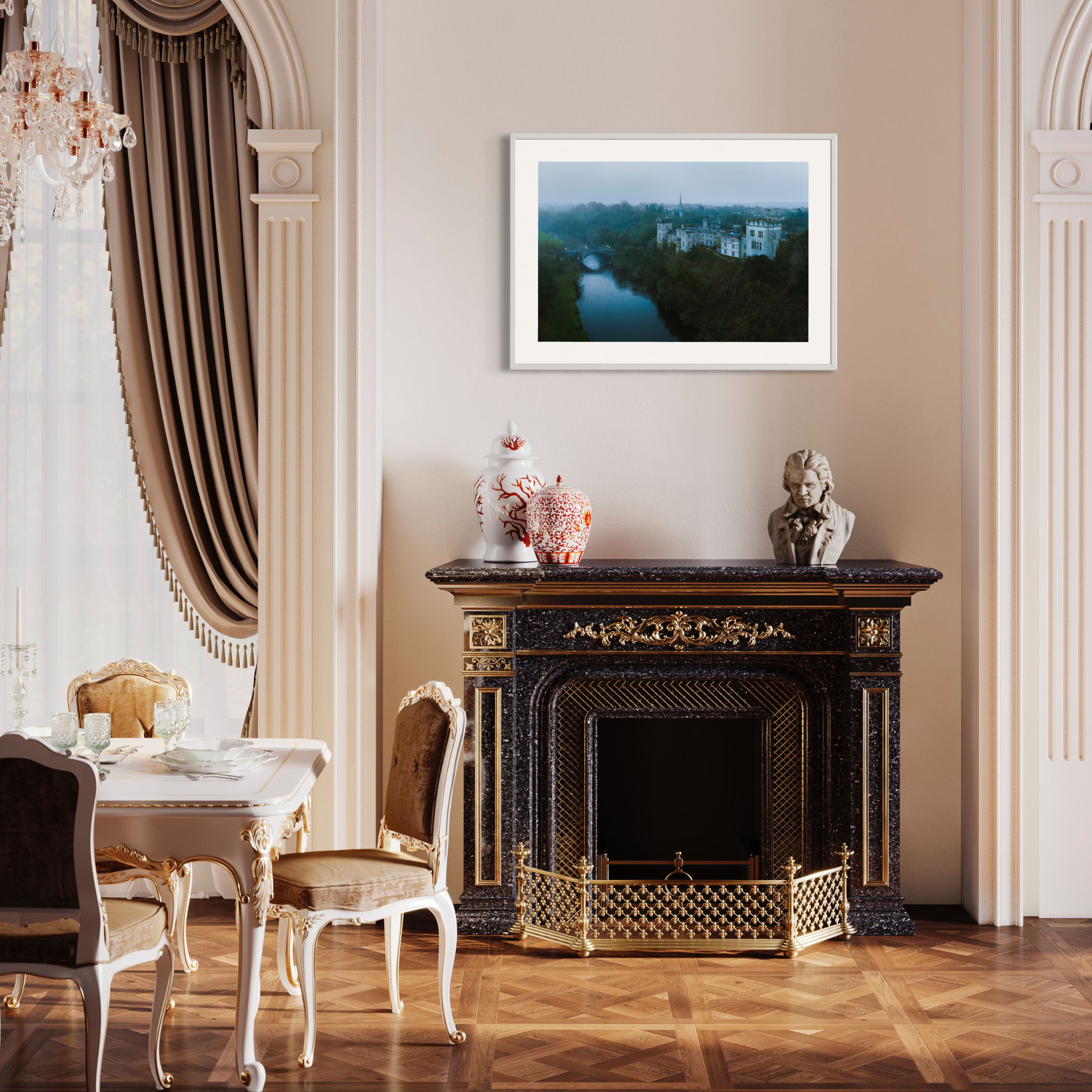 Lismore Castle and River Blackwater Ireland Print