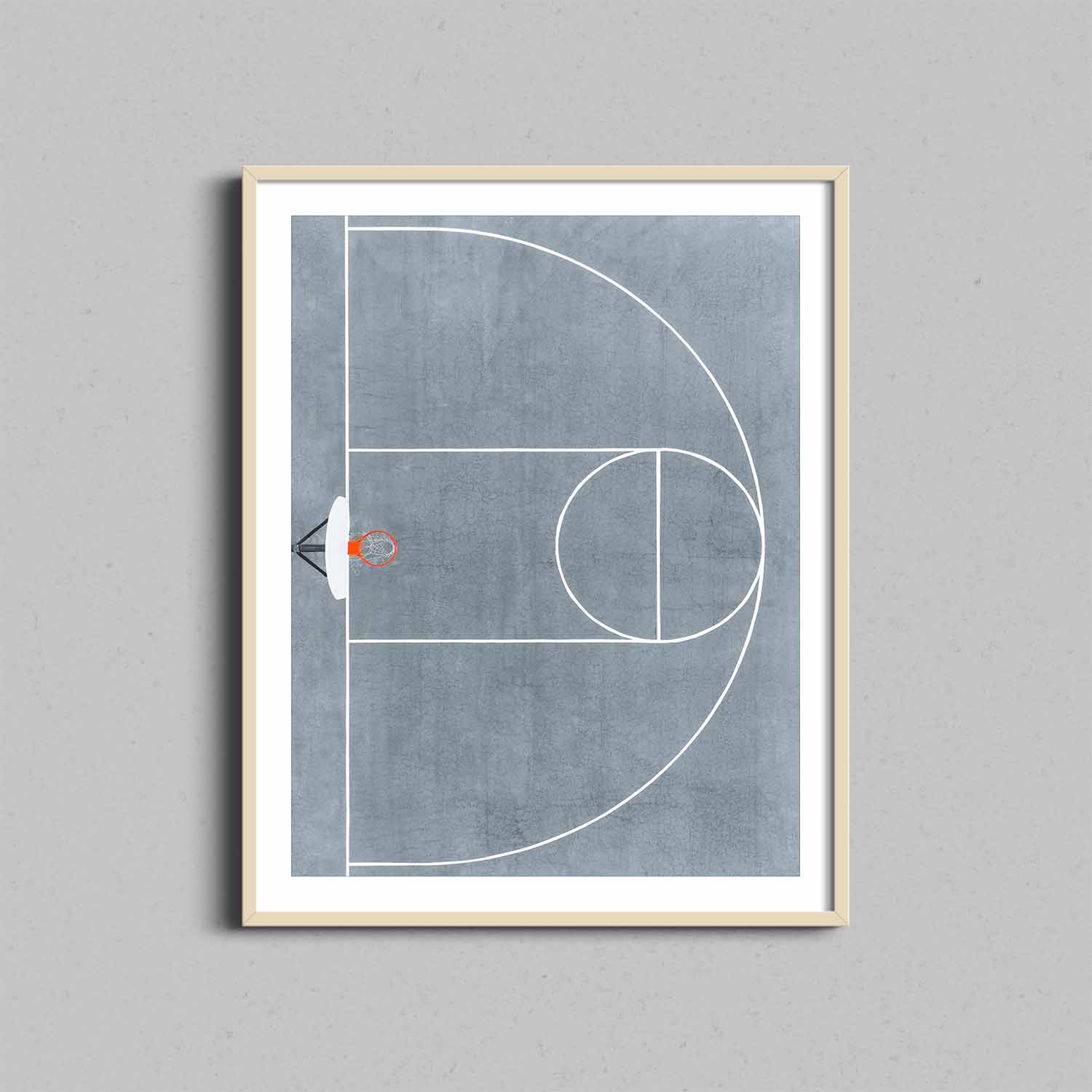 Basketball Court From Above Print