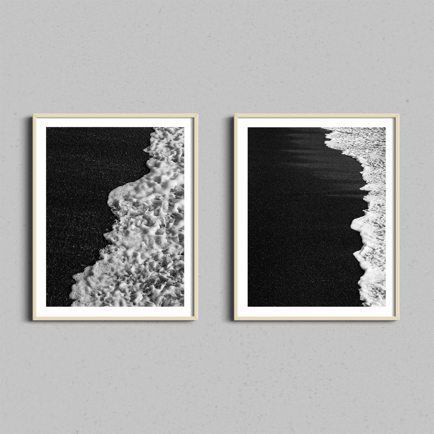 Black Sand Beach Diptych Prints