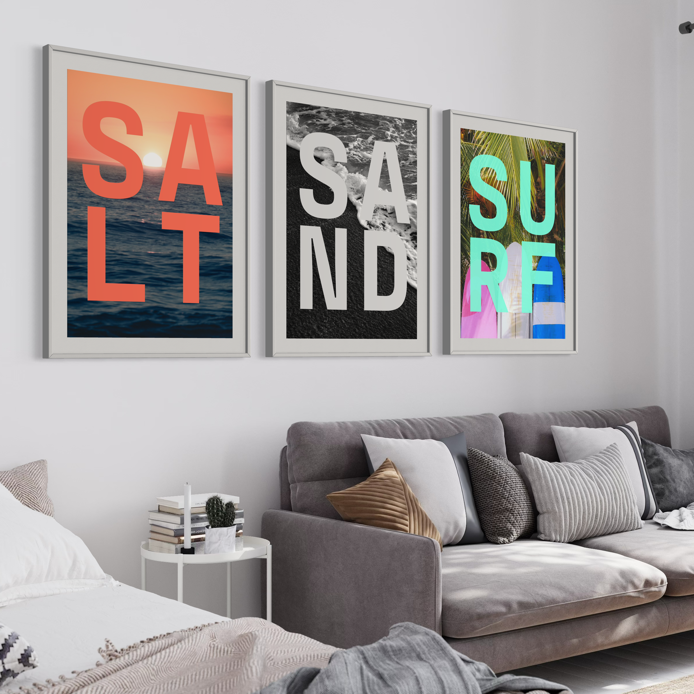 Coastal Typography Triptych