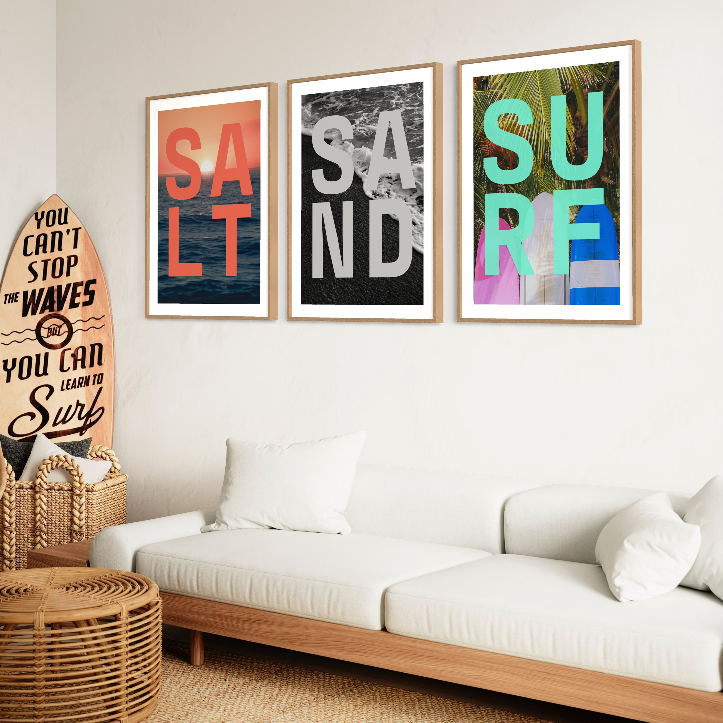 Coastal Typography Triptych