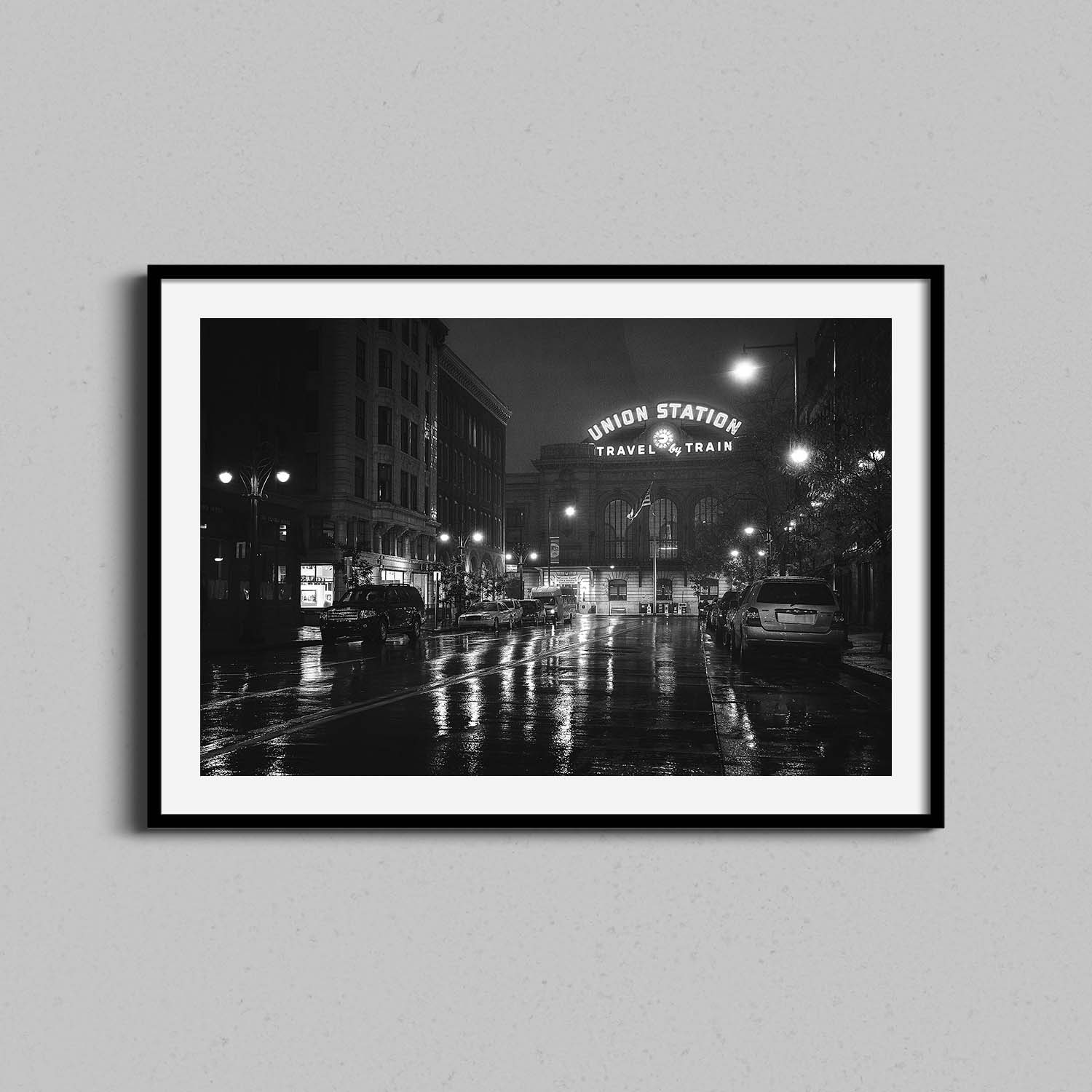 Denver Union Station Black and White Print