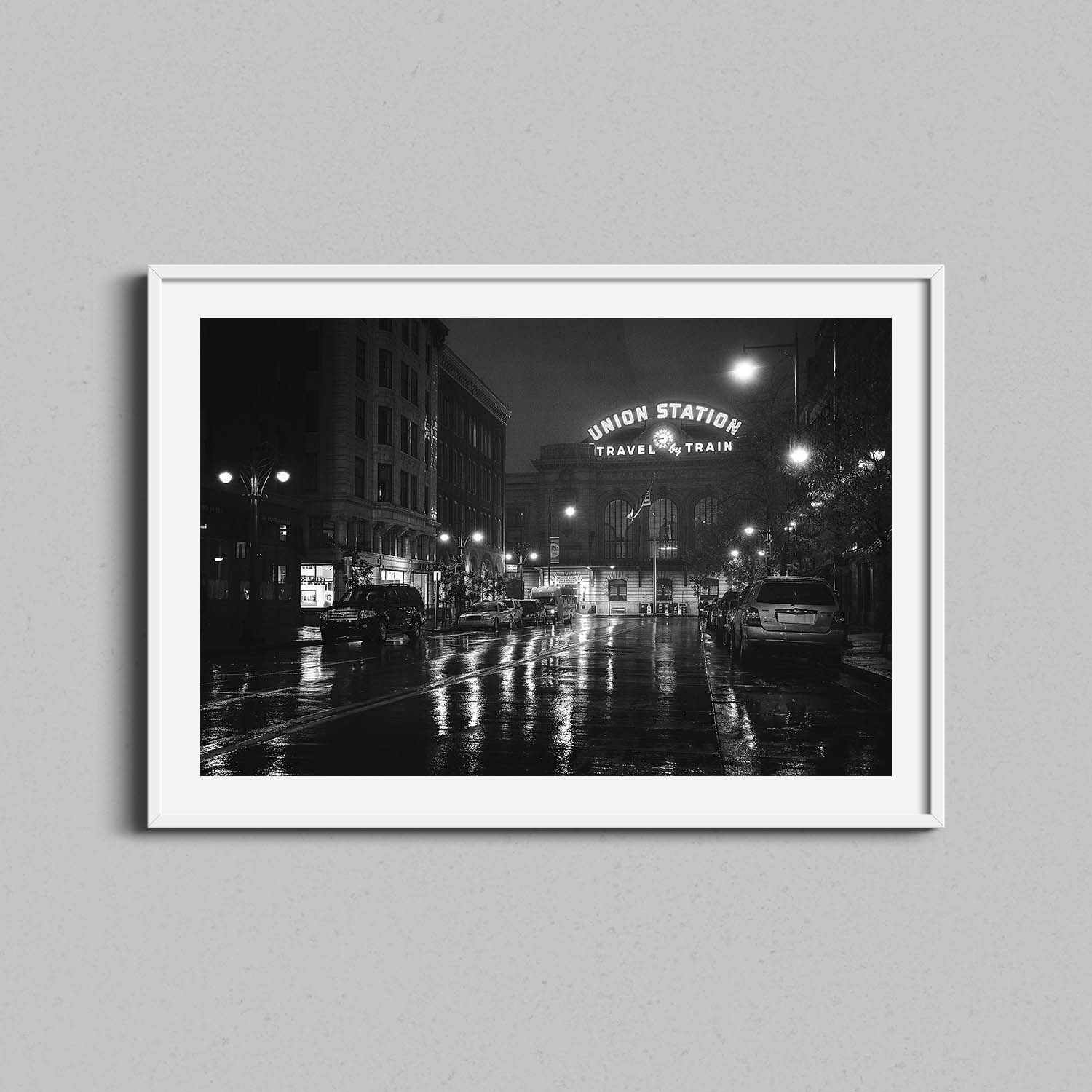 Denver Union Station Black and White Print