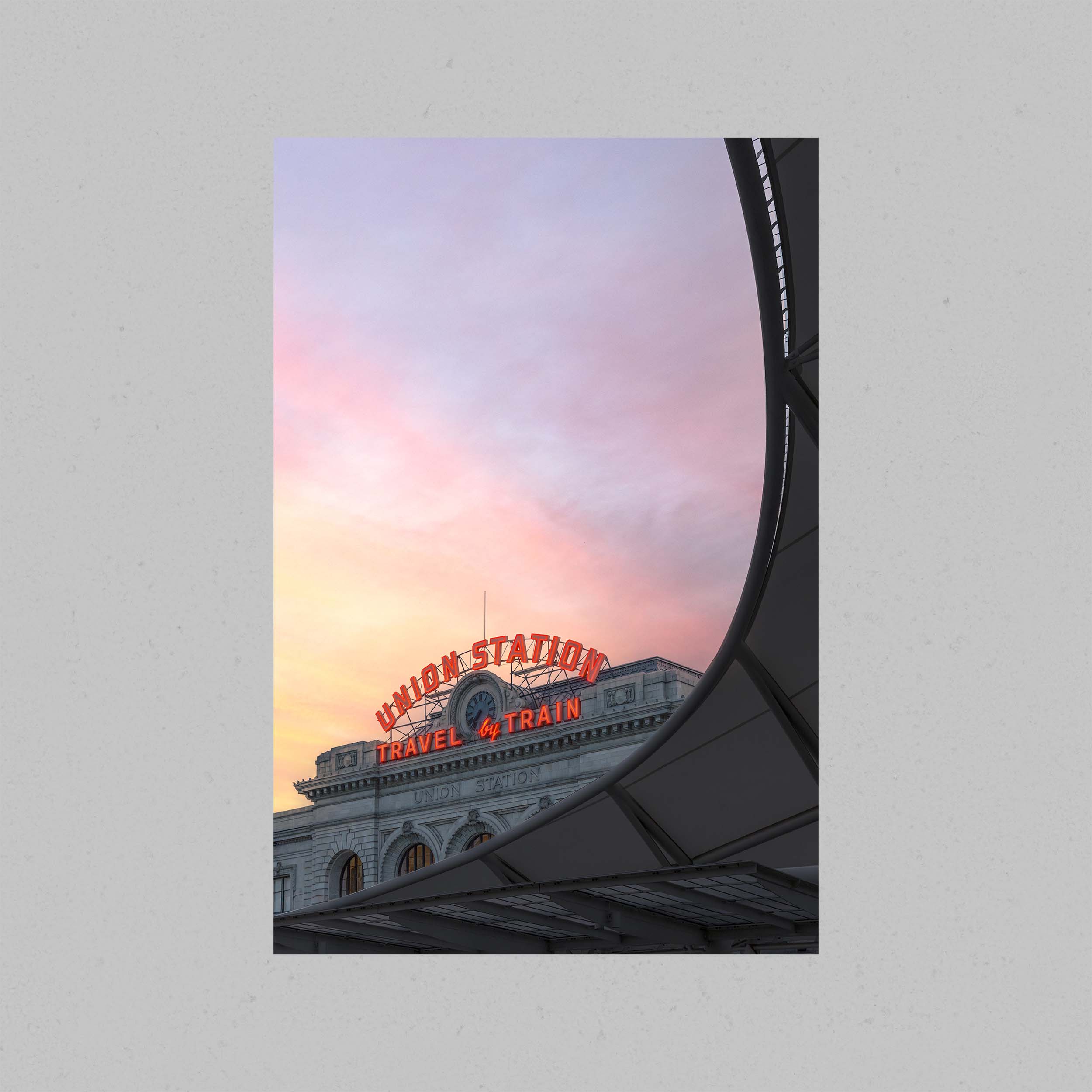 A fine art photography print of Denver's Union Station.