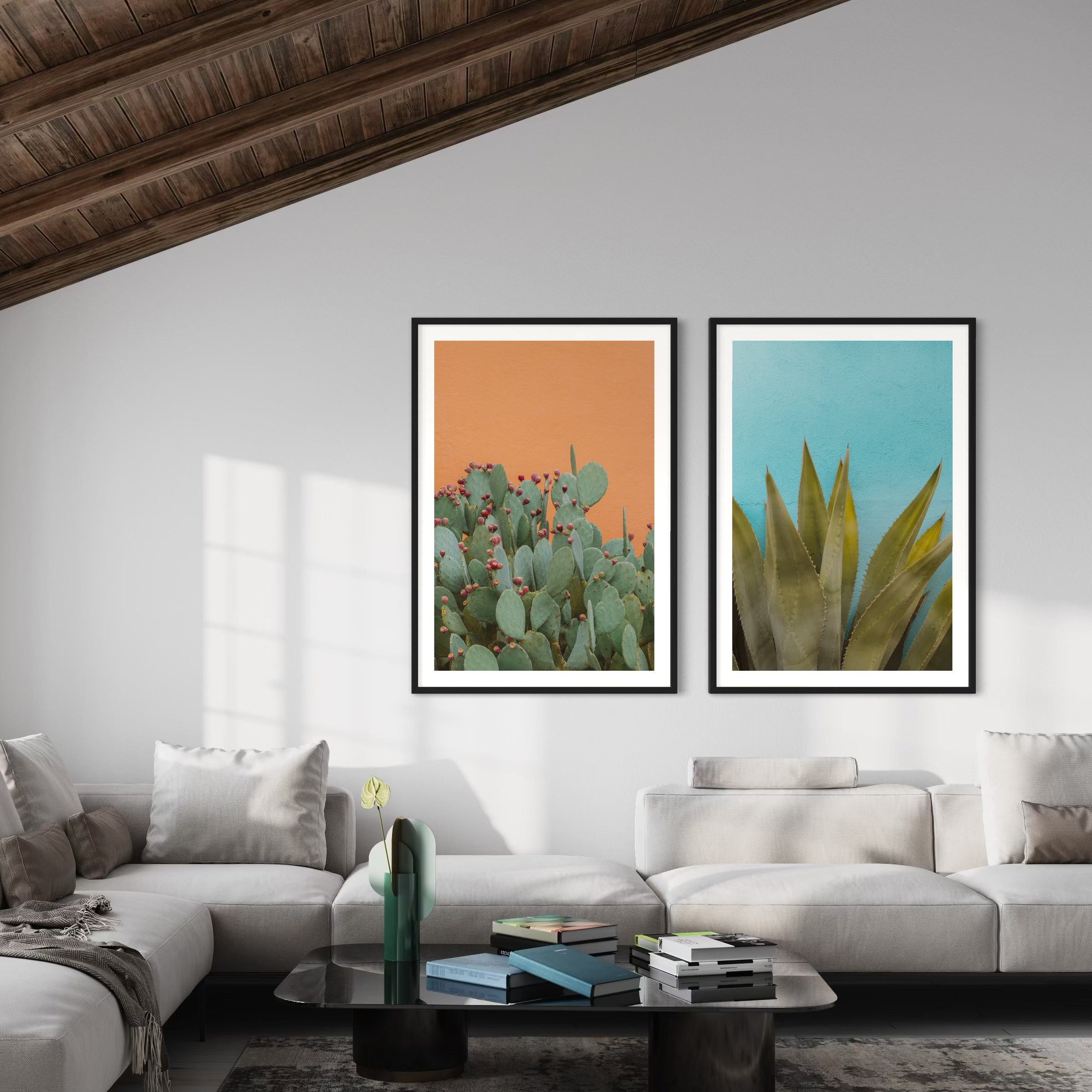 Desert Cactus Diptych