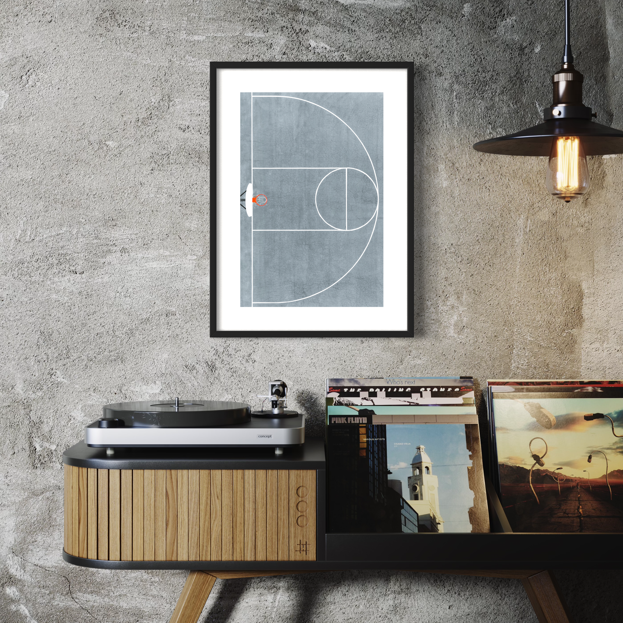 Basketball Court From Above Print