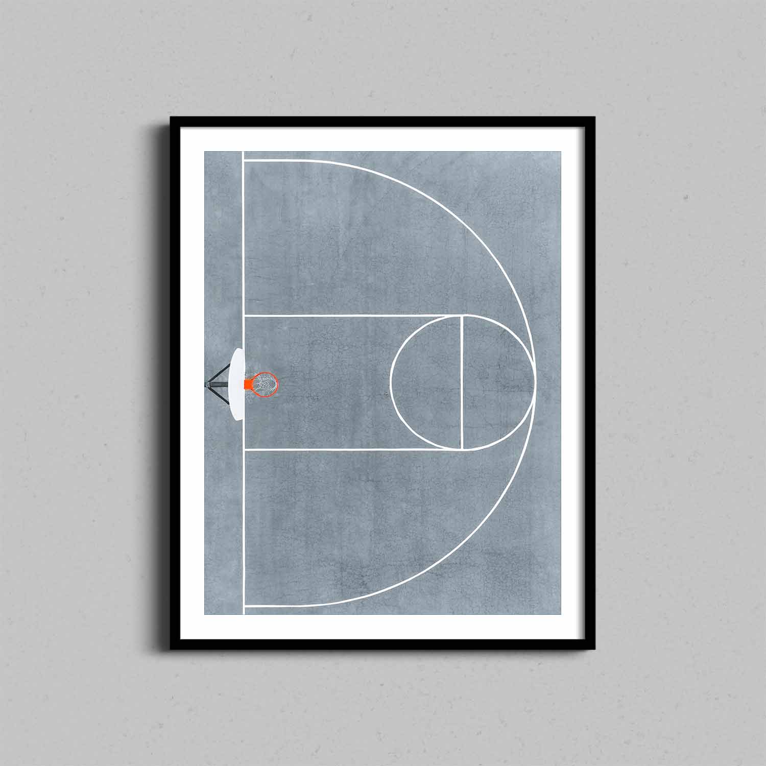 Basketball Court From Above Print
