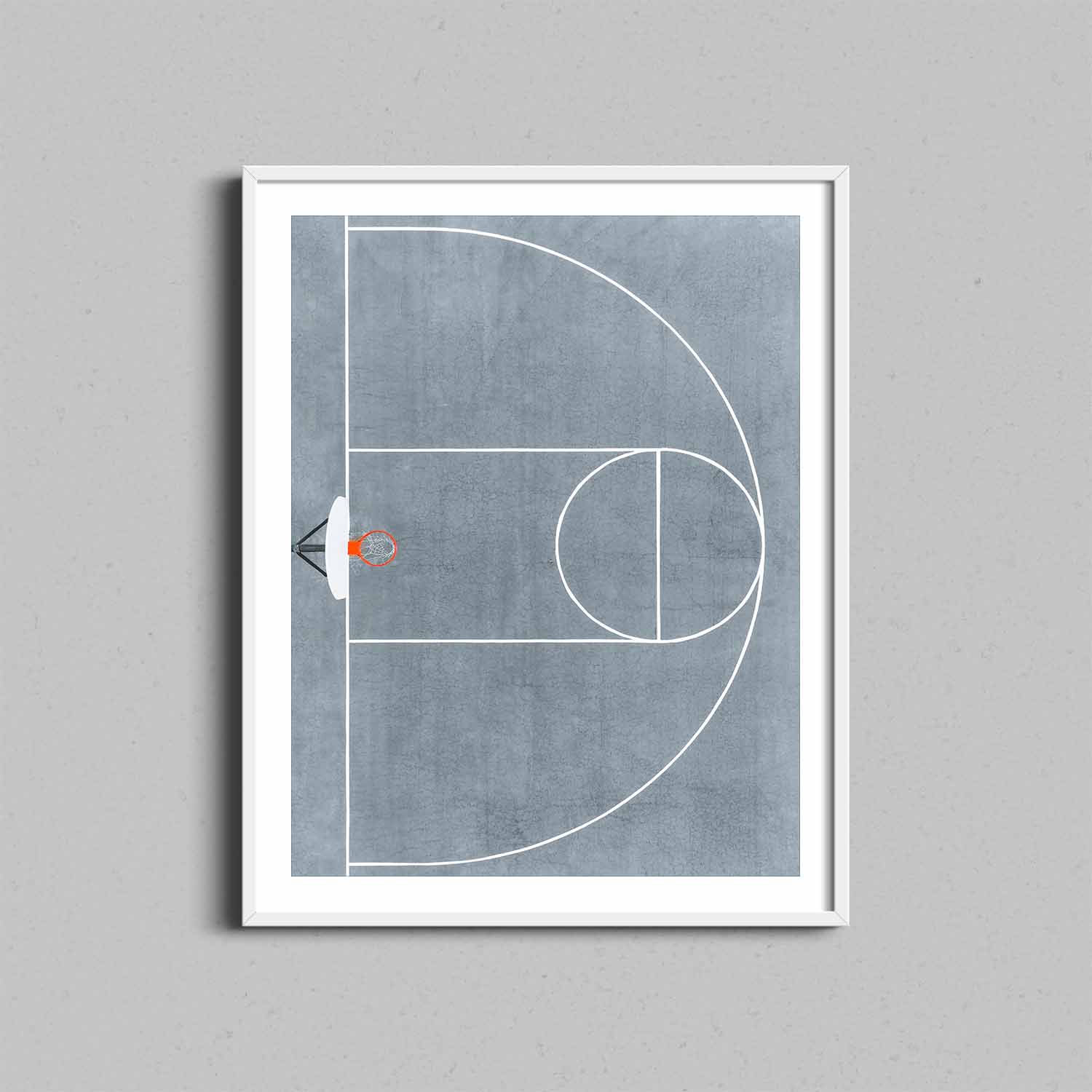 Basketball Court From Above Print